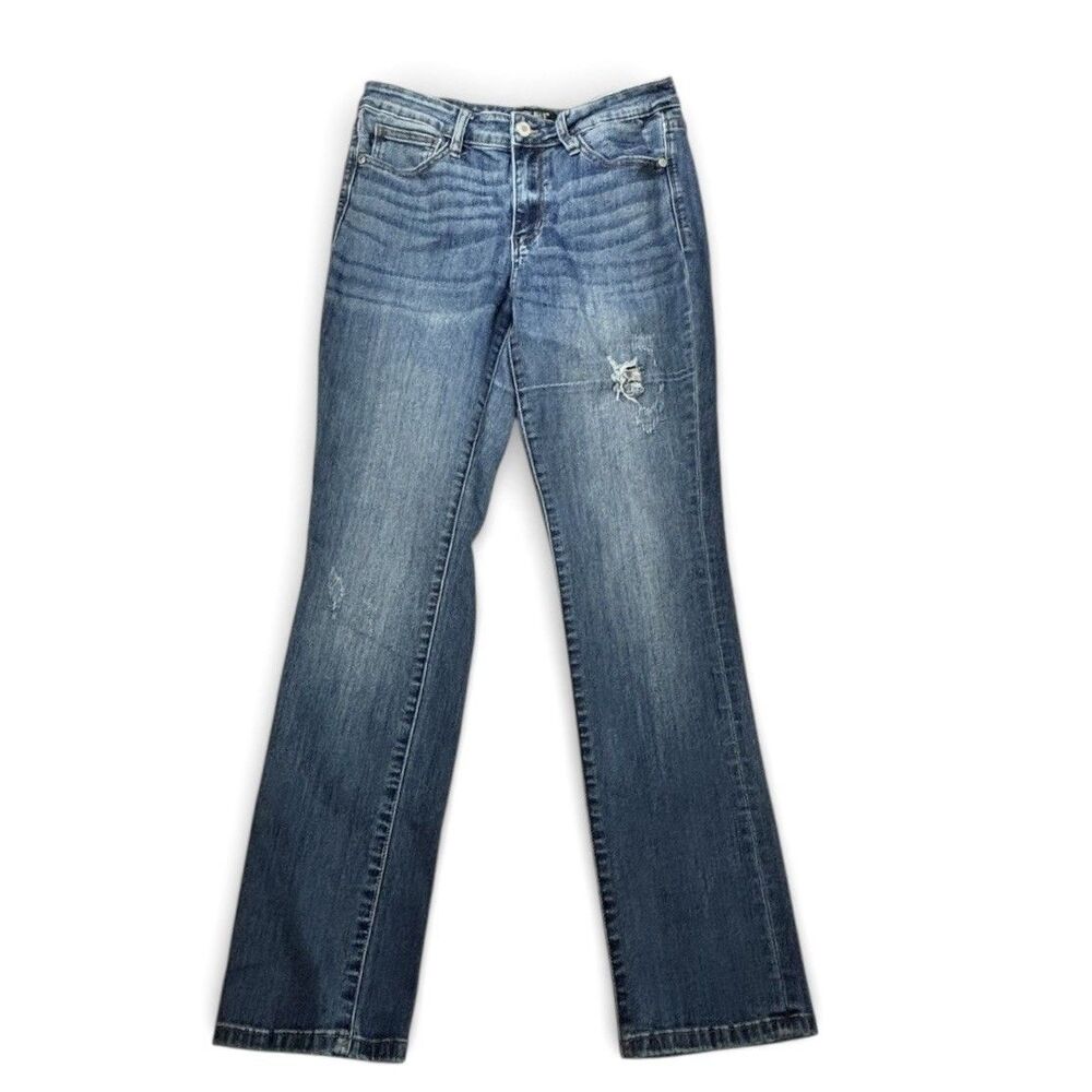 JUDY BLUE Skinny Jeans Blue Straight Fit Mid Rise Distressed